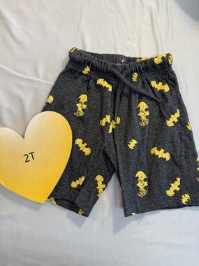 Batman - 2T Kids Batman Graphic Shorts - Grey and Yellow